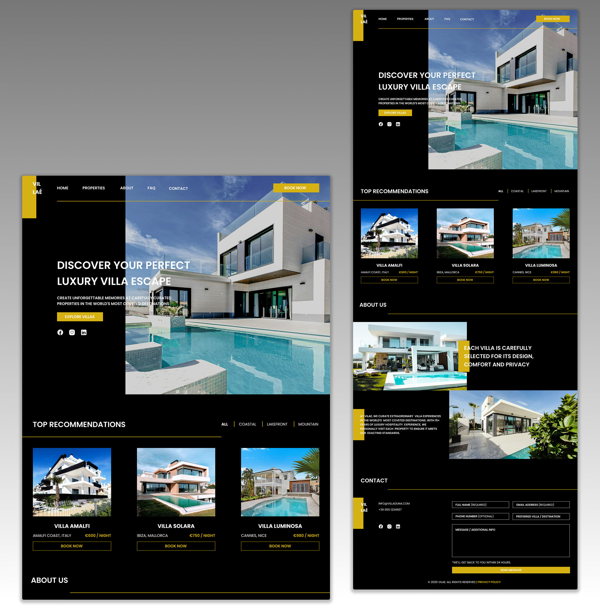Villa Rental Landing Page